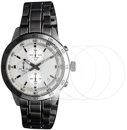 QUARKZMAN 4 Pezzi Pellicola Protettiva Vetro Orologio 28mm 9H Trasparente | Vetro Temperato, HD, Bordo Curvo, anti-- Graffi, Impermeabile, Rotondo Quadrante Orologio Smart Pellicola, Con Accessori