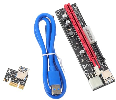 Amosfun Pcie Riser Karte 1 Stück zu 16 Stück Gpu Verlängerungskabel mit Kupfermaterial und Schneller Datenübertragung für Mining und Einfache Installation