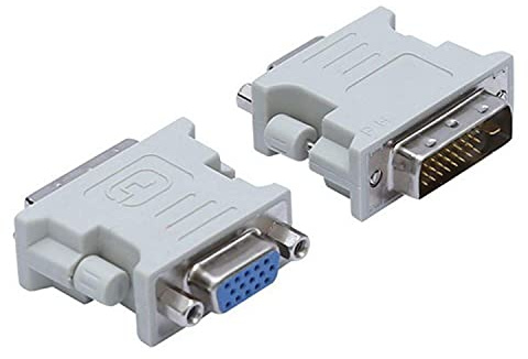 Apoi DVI to VGA Adapter DVI-I 24+1 Male to VGA 15 Female Adapter Supports 1080P Full HD for Computer, PC Host, Laptop, Graphics Card to HDTV, LG HP Dell Monitor and Projector(2 Pack)-White