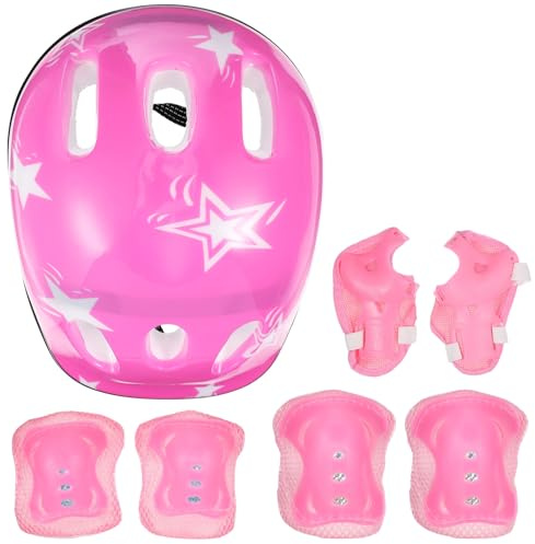7pcs Kids Knee Pad Skating Helmet Elbow Pads Guards Protective Gear Set for Roller Skates Cycling Bike Skateboard Skatings Scooter Riding
