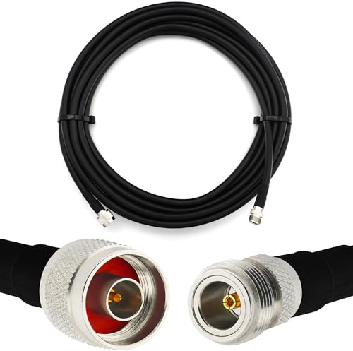 N Male till N Female 2m koaxialkabel — full koppar HF400 flexibel förlängning Coax 50 Ohm (LMR400 UF UltraFlex ekvivalent) — för WiFi LTE CDMA GSM DCS 4G 5G 6G mobil signal router antenn