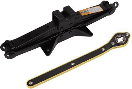 Gato de Tijera con Manivela Manual, Ahorro de Esfuerzo, Capacidad de Carga de 2 Toneladas, de Trinquete Compacto Resistente para de Neumáticos de Coche