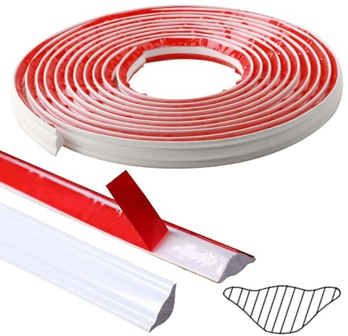 Flexible Zierleiste Selbstklebender Deckenleisten, TPE Dreieck Winkelleiste Zierleiste für Fliesenkanten Decken und Wandübergang, Weiß Abschlussleiste Küchenarbeitsplatte für Wandkanten (3M,19mm*13mm)