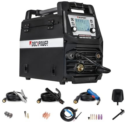 Decapower Saldatrice MIG MAG Sinergy MMA LIFT DC TIG 4 in 1 senza gas con gas Argon Co2 Saldatura 200A Saldatura alluminio Attrezzature di saldatura SPOOL GUN (XTRAMIG-200 SD PACKAGE 2)