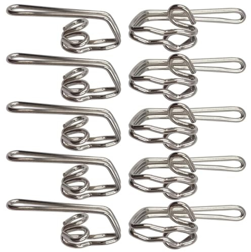 100 Pack Metal Curtain Header Tape Drapery Hooks, Silver