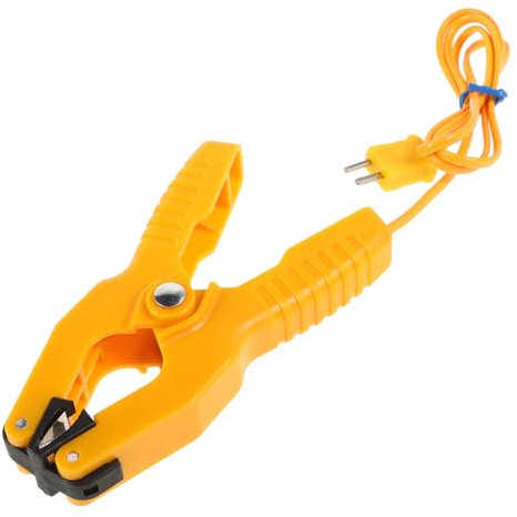 Healifty K-type Thermocouple Temperature Clamp 40℃ to 400℃ Hvac Pipe Thermometer Clamp for Precise Temperature Measurement Jaw Adapter for Plumbing and Test Instruments