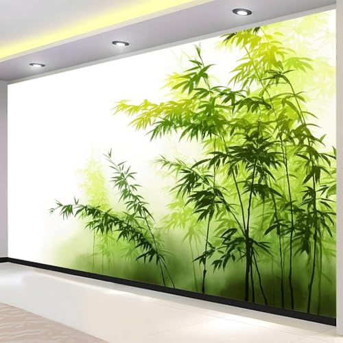 Fotomurales Decorativos Bambú Papel Pintado 300x210 cm 3D Mural Bambú Chino Murales Póster Pared No Tejido Dormitorio Salón Paredes Decoración Fotomural Panorámico q.4933