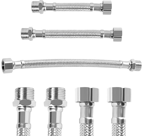 3 Stück 10/20/30cm Flexschlauch 3/8, 3/8 Verlängerung, Wasseranschluss Verlängerung, Anschlussschlauch Armatur, Wasserhahn Schlauch Für Küche Und Bad