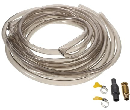 VERDANVERSE Manguera Flexible de PVC para Acuario de 5 M con Abrazadera Cambiador de Agua y Aspirador de Sustrato para Limpieza de Peceras de Agua Dulce y Salada Herramienta de