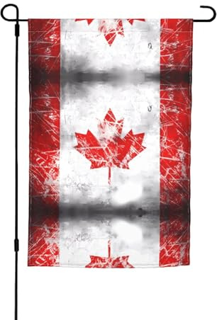 Drapeaux décoratifs rétro imprimés du drapeau du Canada, drapeaux de terrasse extérieurs, 30,5 x 45,7 cm, adaptés pour la décoration de terrasse et d'extérieur.