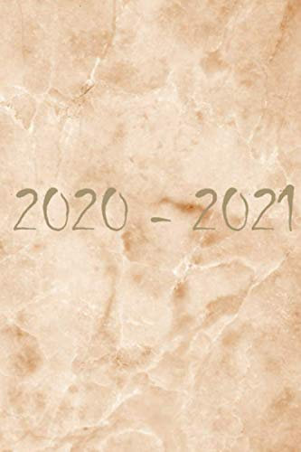Marmor Taschenkalender 2020 2021 Jahresplaner Kalenderbuch Für Zwei Jahre: Notizbuch, Terminkalender 2020 2021, Studienplaner, Kalender, Terminplaner Zweijährig, Marmor Braun Wochenplaner