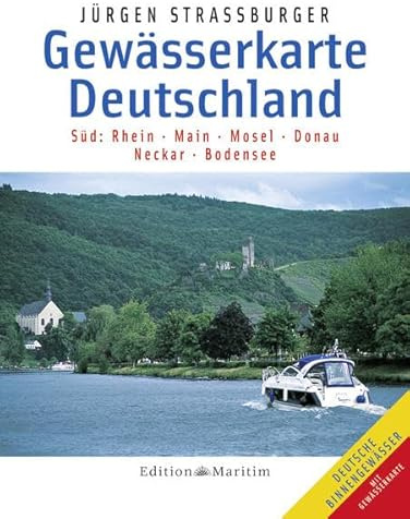 Gewässerkarte Deutschland Süd: Rhein, Main, Mosel, Donau, Neckar, Bodensee