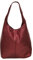 Freyday Damen Ledertasche Shopper Wildleder Handtasche Schultertasche Beuteltasche Metallic look BT02 (Dunkelrot Metallic)