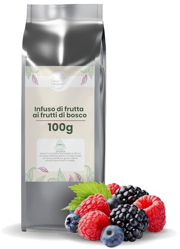 PATRIZIO BRESEGHELLO - Infuso di Frutta Aromatizzato ai Frutti di Bosco 100 g - Miscela Selezionata per Infuso o Tisana Frutti Rossi - Mix per Tisane Fredde o Calde