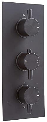 MILANO 2 Outlet Triple Thermostatic Mixer Shower Valve Black