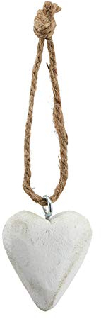 Holzanhänger Herz in Vintage Weiß mit Juteschnur/Holz Deko Shabby Holzherzen