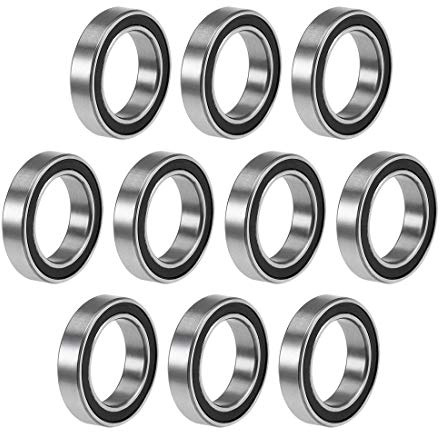 sourcing map 10 st 6701-2RS rullbollager Z2 12 mm x 18 mm x 4 mm dubbelförseglat kromstål