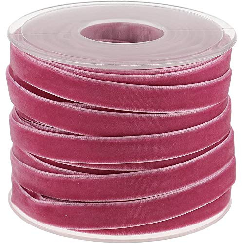 POFET 20 Yard 10mm breite Samtbandrolle für Basteldekoration - Hellpurpur