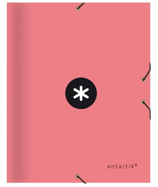 Carpeta antartik clasificadora A4 12 departamentos goma carton forrado color coral.