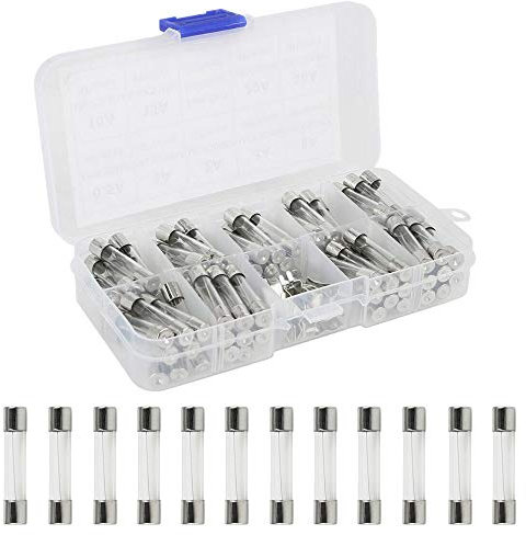 ETOPARS 72 Pcs Fusibles de Fundición Rápida Fusibles de Tubo de Vidrio Rápido Soplo Coche 250V 6x30mm 0.5A 1A 2A 3A 5A 10A 15A 20A 30A