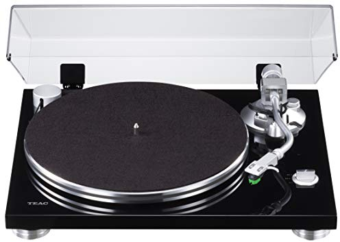 Teac TN-3B-SE HiFi Plattenspieler mit Riemenantrieb, Vinyl Turntable (MM-Phono-EQ-Verstärker, innovativer SAEC Tonarm, Aluminium Plattenteller, 33/45 U/min) Schwarz
