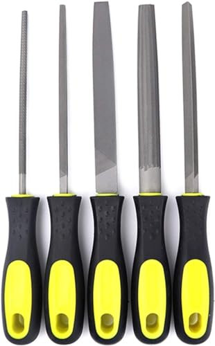 Lima de escofina de metal, juego de limas de aguja, 5 piezas de lima de madera, juego de limas de metal de 6 ''/8''/10'' planas/triangulares/redondas/cuadradas/semicirculares, limas de acero for manua