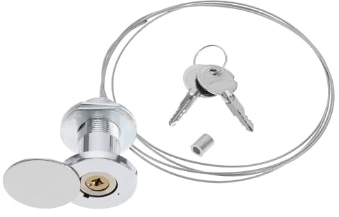 LT Easiyl Serrure D'urgence Pour Porte De Garage En Cuivre Avec Fil D'acier Et 2 Clés De Porte D'enroulement Et Serrures De Remplacement