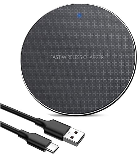 XLCY - 15W Fast Wireless Charger for iPhone 16/15/14/13/12/11, XR, for Samsung Galaxy S24/S23/22/21/20/10/Note (USB 3A Plug Required, not included), Perfect Bedside Wireless Charger