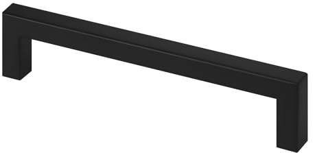 SOTECH 10 x Möbelgriffe BLACKLINE BA 128 mm EDELSTAHL schwarz matt | Küchengriffe Schrankgriffe Schubladengriffe