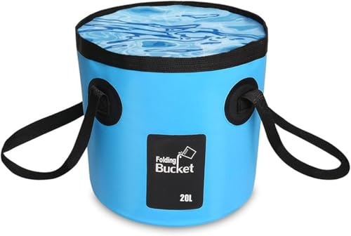 Cubo Plegable, Cubo de Camping portátil con asa, Cubo de Lavabo Ultraligero para Exteriores, Cubo Plegable para Pesca, Camping, Senderismo, Lavado de Coches y más