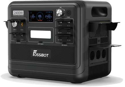 FOSSiBOT Station électrique portable LiFePO4 2048 Wh - Générateur electrique portable solaire mobile avec 230 V/2400 W (pointe 4800 W), USB et QC, stockage d'énergie mobile pour l'extérieur