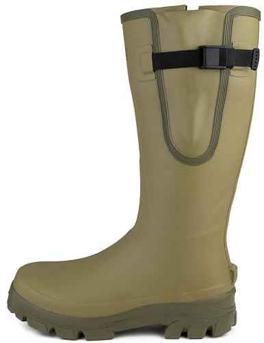 Savage Island GlenXT 5 mm neoprenfodrade justerbara Wellington-stövlar vattentäta naturgummi utomhusisolerade varma gummistövlar, gRÖN, 38 EU