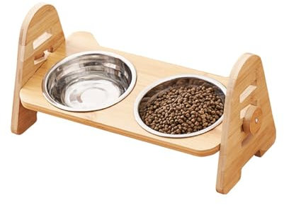XANHOY Gamelle réglable inclinée pour nourriture et eau pour animaux domestiques - Gamelle surélevée pour chats