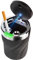 Aschenbecher Auto,Auto Aschenbecher mit Deckel,Tragbare Edelstahl Aschenbecher Auto mit LED Licht und Deckel,Auto Aschenbecher,für Autos Van Outdoors Camping(Schwarz)