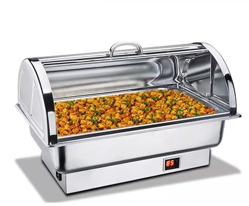 Scaldavivande Elettrico Professionale 9/13 L Display Digitale Scaldavivande per Buffet in Acciaio Ino 600W/220V Scaldavivande per Buffet per Catering, Buffet(13.5L/1)