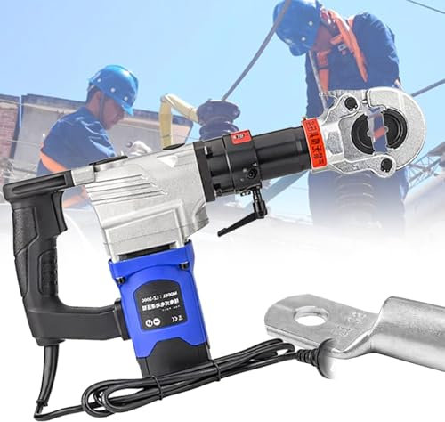 VNATWGOO Alicates De Crimpado HidráUlicos EléCtricos, para Terminales De Cobre/AlúMina, Crimpadora AutomáTica De Terminales De Cable Y Cable De Mano, Crimpadora EléCtrica Kit,LZ-300C