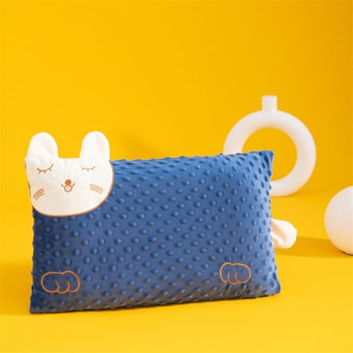 champracer Schlummerkids Kissen Original,Kinderkissen für Besserenund Gesünderen, Calmly Ergonomisch, Kawaii Tiere Kissen, Atmungsaktiv und Hautfreundlich （Mit Kopfkissenbezug） (blau,50 * 30 cm)