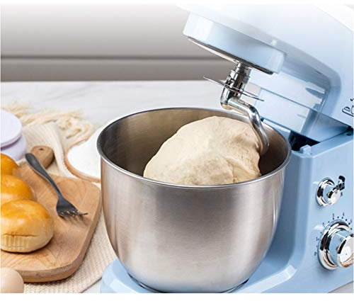 Frullatore elettrico da 600 W con frusta e sbattitore a 6 velocità con testa inclinabile e ciotola in acciaio inox da 3,5 L (blu)