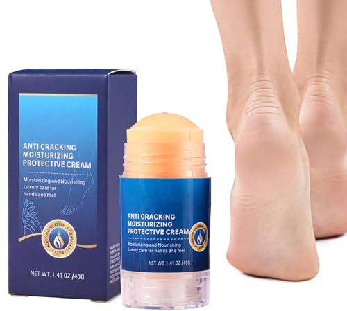 Fußcreme, rissige Fersenreparaturlotion, 7,6 x 3,8 x 3,8 cm, schnell einziehend und feuchtigkeitsspendend, Fix-Pflege-Roller für trockene Haut, Weichmacher, Frauenhände, Körper, Füße und