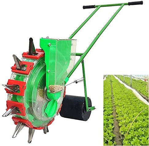 Farmer Pushes Vegetable Seeder, Garden Push Seeder, Push Chain Drum Single Row Seeder, Portable Hand Push Gardening Tools, Manual Vegetable Planter for Corn, Beans, Peanuts 5mouths