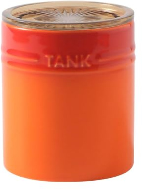 Hnonoxy Keramik Vorratsdose mit Deckel, 400mL Keramik Vorratsdosen, Frischhaltedosen, Luftdicht Behälter, Küche, Behälter für Tee, Zucker, Kaffee, Bohnen, Nüsse, Gewürze (Orange)