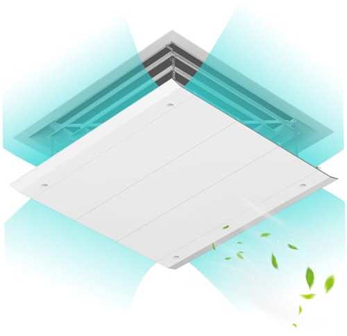 Muzrunq Deflettore del condizionatore d'Aria Altezza quadrabile AC Vent Deflector per Il soffitto Anti-Consection Lavabile con Ventilazione del soffitto a Catena (18x18 Pollici).