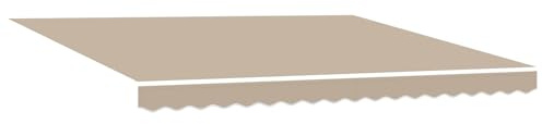 IKAYAA Tenda da Sole Retrattile Tenda da Sole 400x300 Tenda da Esterno a Bracci Estensibili con Manovella Manuale Angolazione Regolabile per Balcone e Terrazzo-Beige-400 x 300 cm