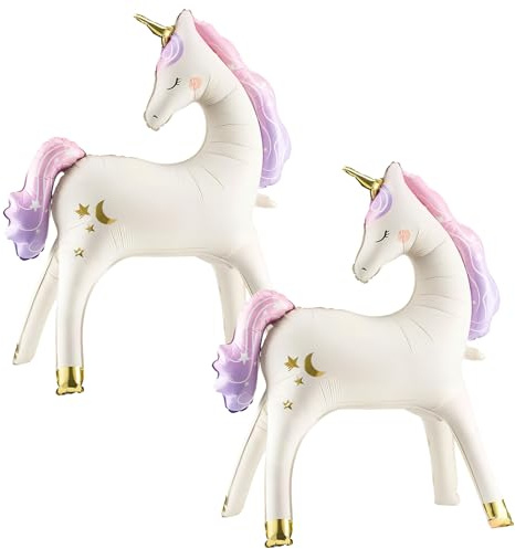 2 Piezas Globos Unicornio, Globos de Papel de Aluminio | Giant Unicorn Balloon, Decoracion Unicornio Cumpleaños Niña, Adornos Fiesta unicornio, para Fiestas Temáticas, Festivales