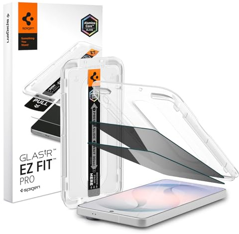 Spigen EZ Fit Pro Sichtschutzfolie [2 Stück] für Galaxy S26 | Privacy Schutz, Gehärtetes Glas, inkl. Installationskit, Hüllenfreundlich, 10H+ Kratzschutz