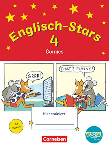 Englisch-Stars - BOOKii-Ausgabe - 4. Schuljahr: Übungsheft Comics - Mit Lösungen