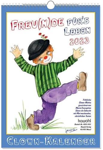 Freu(n)de für's Leben 2023: Wandkalender mit Clown-Motiven