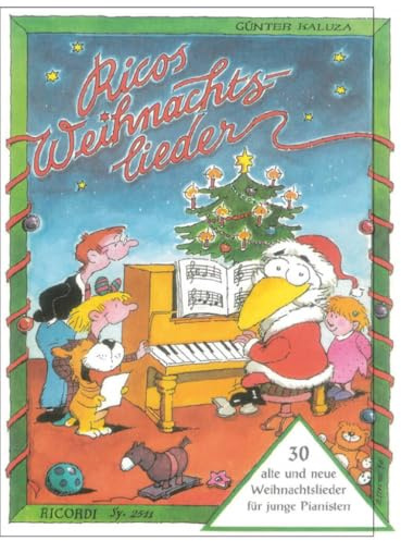 Ricos Weihnachtslieder | Klavier-Notenbuch | Anfängerfreundliches Piano-Songbook mit Großdruck | Liederbuch mit Klaviernoten und Methodik-Begleiter | Weihnachtsmusik für Kinder-Klavierschule