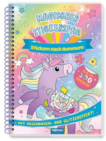 TROTSCH Beschäftigungsbuch Stickerbuch Magischer Stickerspaß: Malbuch Beschäftigungsbuch Stickerbuch