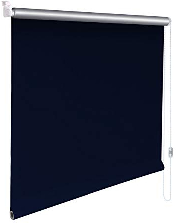 Sonnenschutz-HH® - Mini Thermo Verdunkelungsrollo Thermorollo Minirollo Rollo KLEMMFIX Seitenzugrollo Kettenzugrollo inkl. Klemmträger ohne Bohren - Außenmaß Breite 115 x 180 cm Höhe - blau